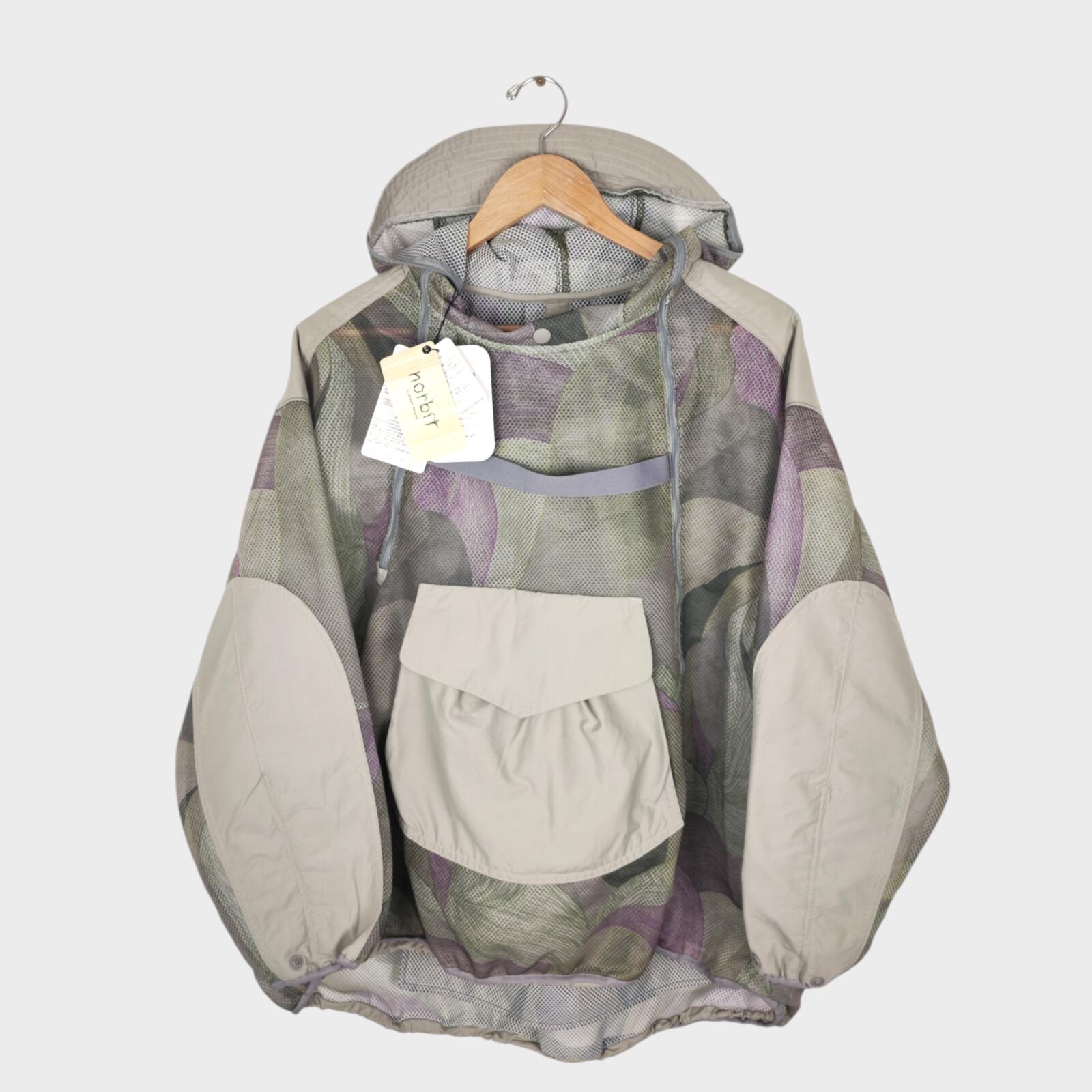 NORBIT BY HIROSHI NOZAWA Men's Grey Insect Shield Mesh Parka Jacket