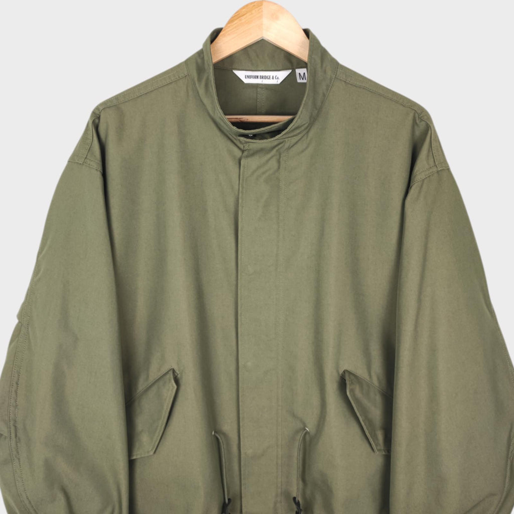 UNIFORM BRIDGE Men's Green Oversized Fit M65 Fishtail Jacket