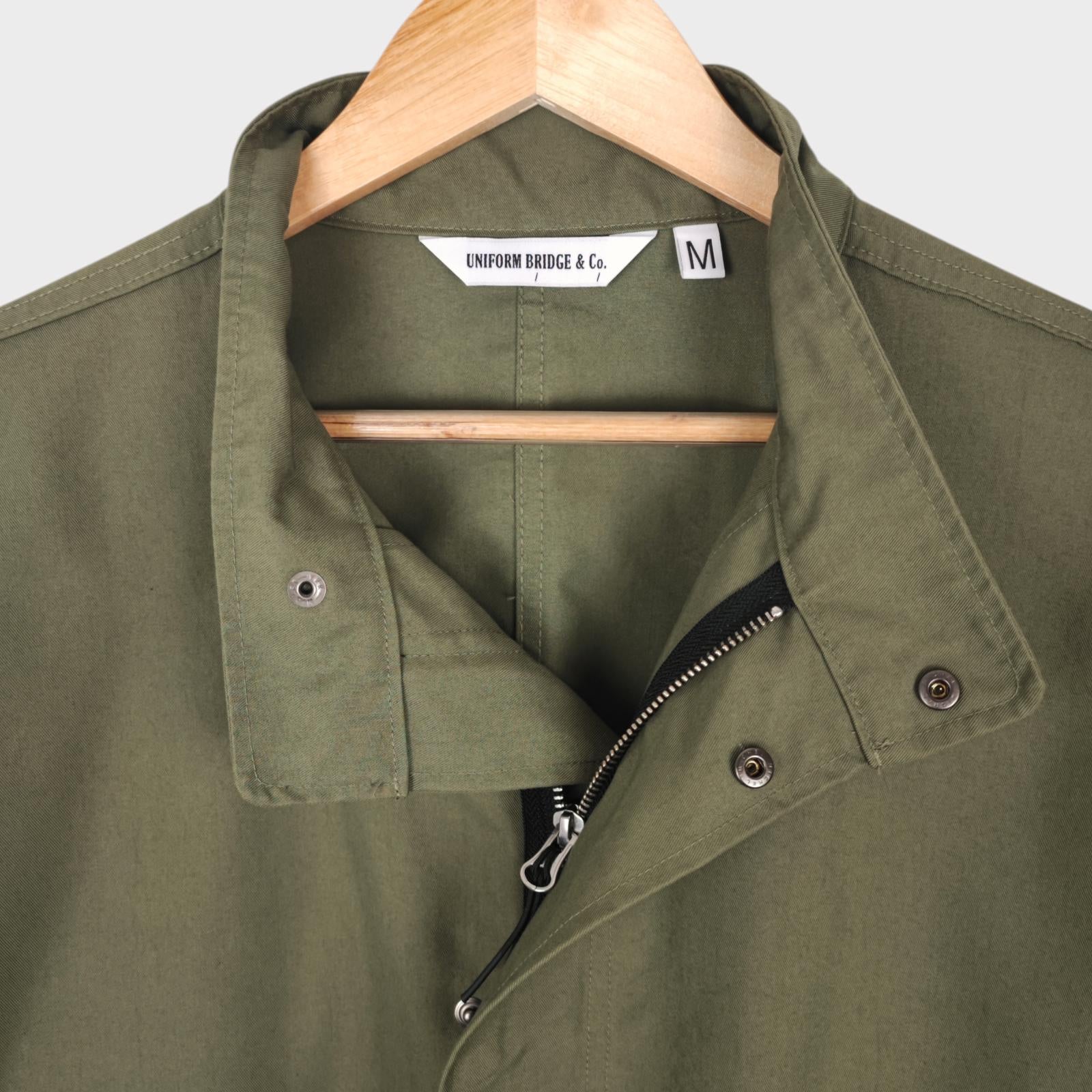 UNIFORM BRIDGE Men's Green Oversized Fit M65 Fishtail Jacket
