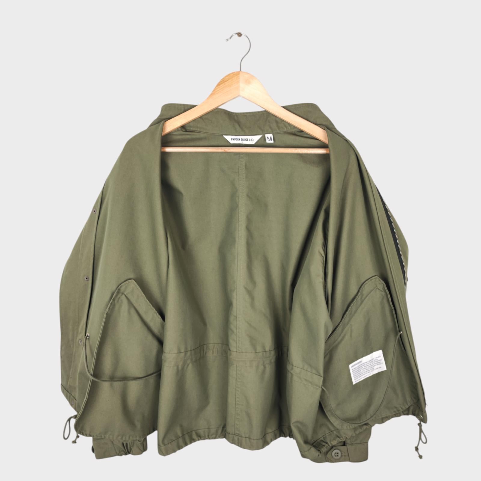 UNIFORM BRIDGE Men's Green Oversized Fit M65 Fishtail Jacket