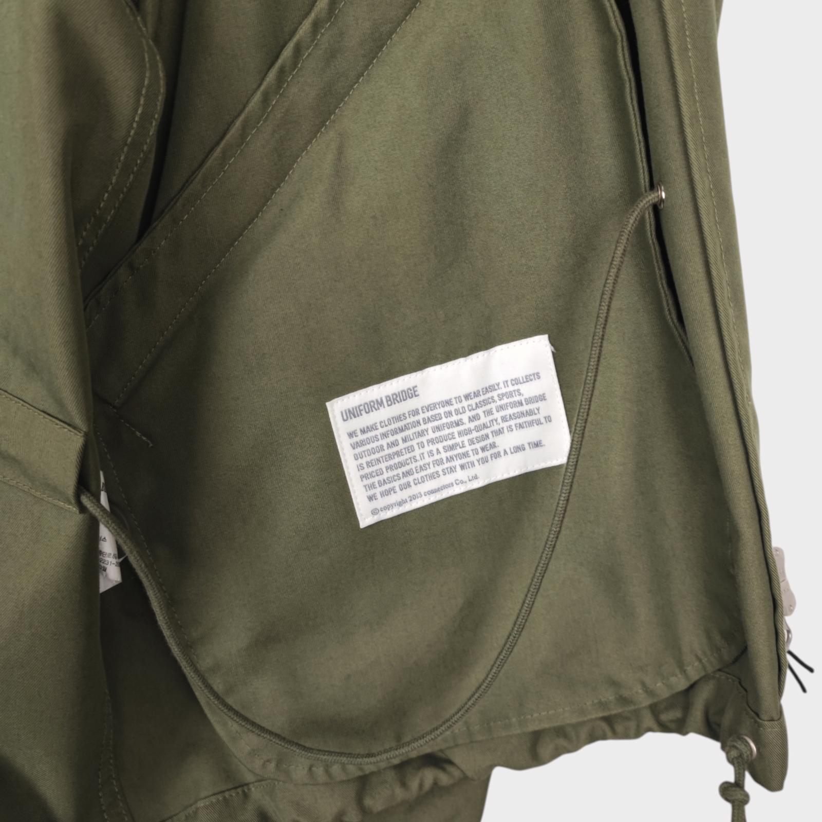 UNIFORM BRIDGE Men's Green Oversized Fit M65 Fishtail Jacket
