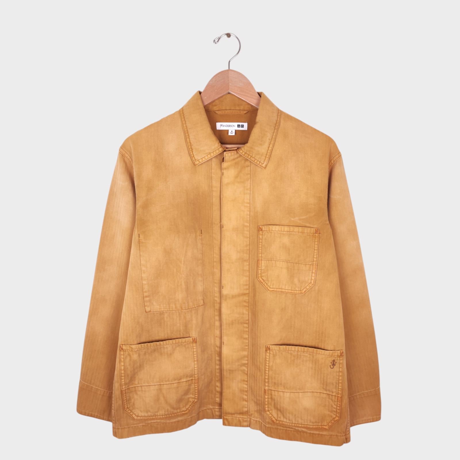 J.W. ANDERSON x UNIQLO Men's Washed Brown Embroidered Logo Chore Jacket