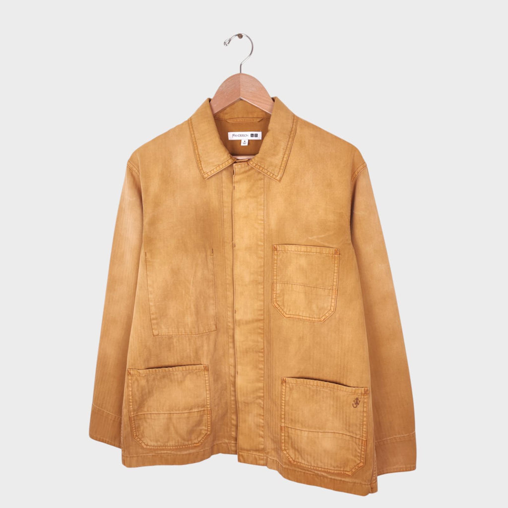 J.W. ANDERSON x UNIQLO Men's Washed Brown Embroidered Logo Chore Jacket