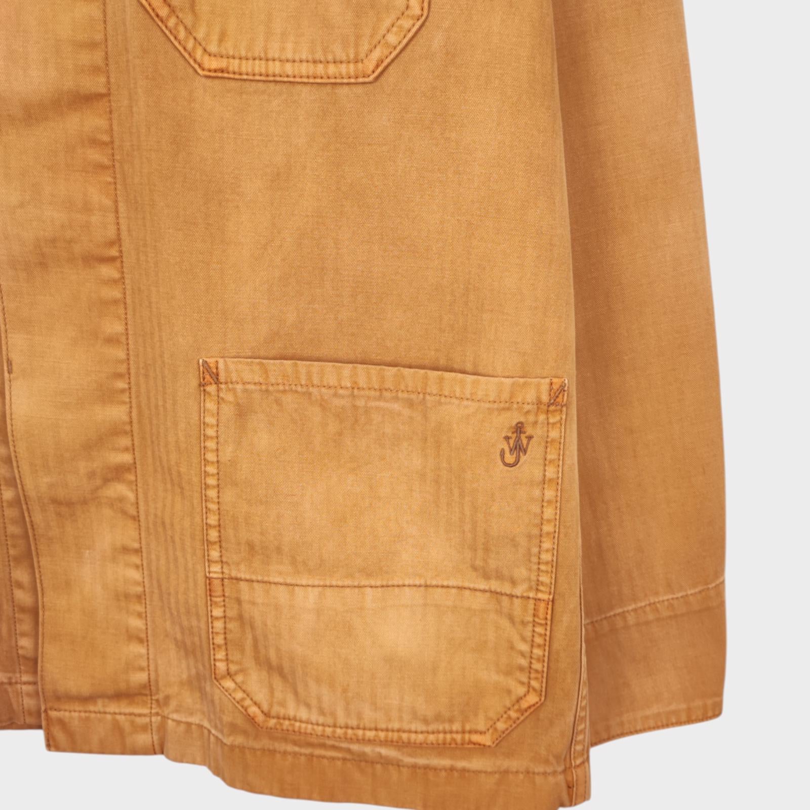 J.W. ANDERSON x UNIQLO Men's Washed Brown Embroidered Logo Chore Jacket