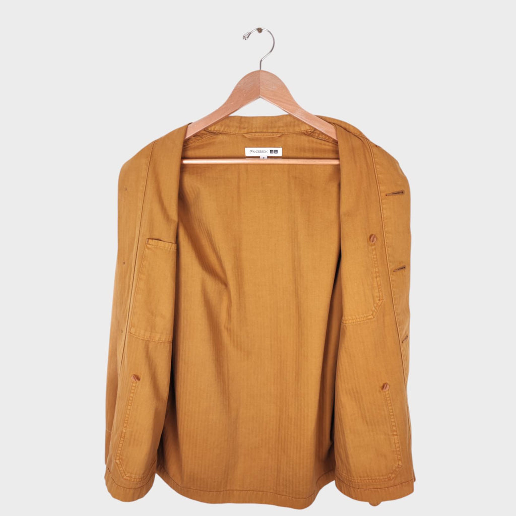 J.W. ANDERSON x UNIQLO Men's Washed Brown Embroidered Logo Chore Jacket