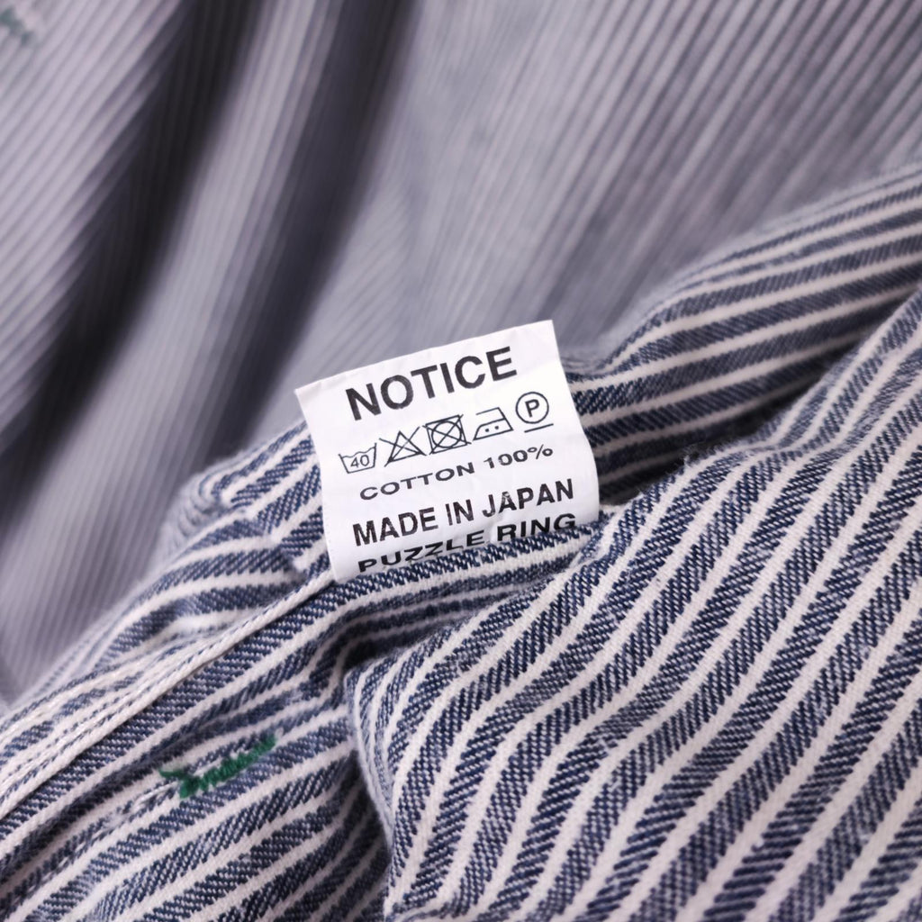 SASSAFRAS Men's Made in Japan Hickory Striped Hooded Utility Jacket
