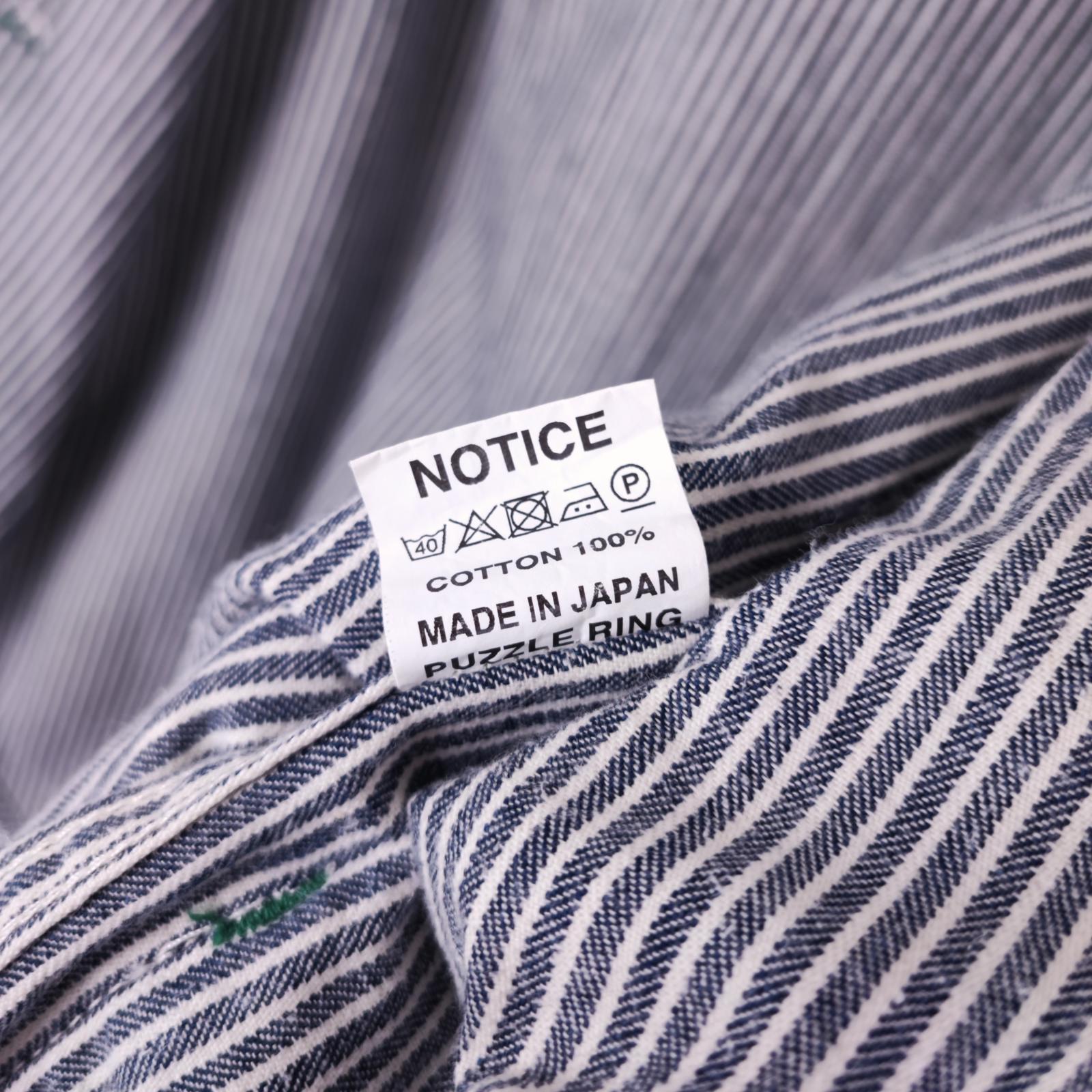 SASSAFRAS Men's Made in Japan Hickory Striped Hooded Utility Jacket