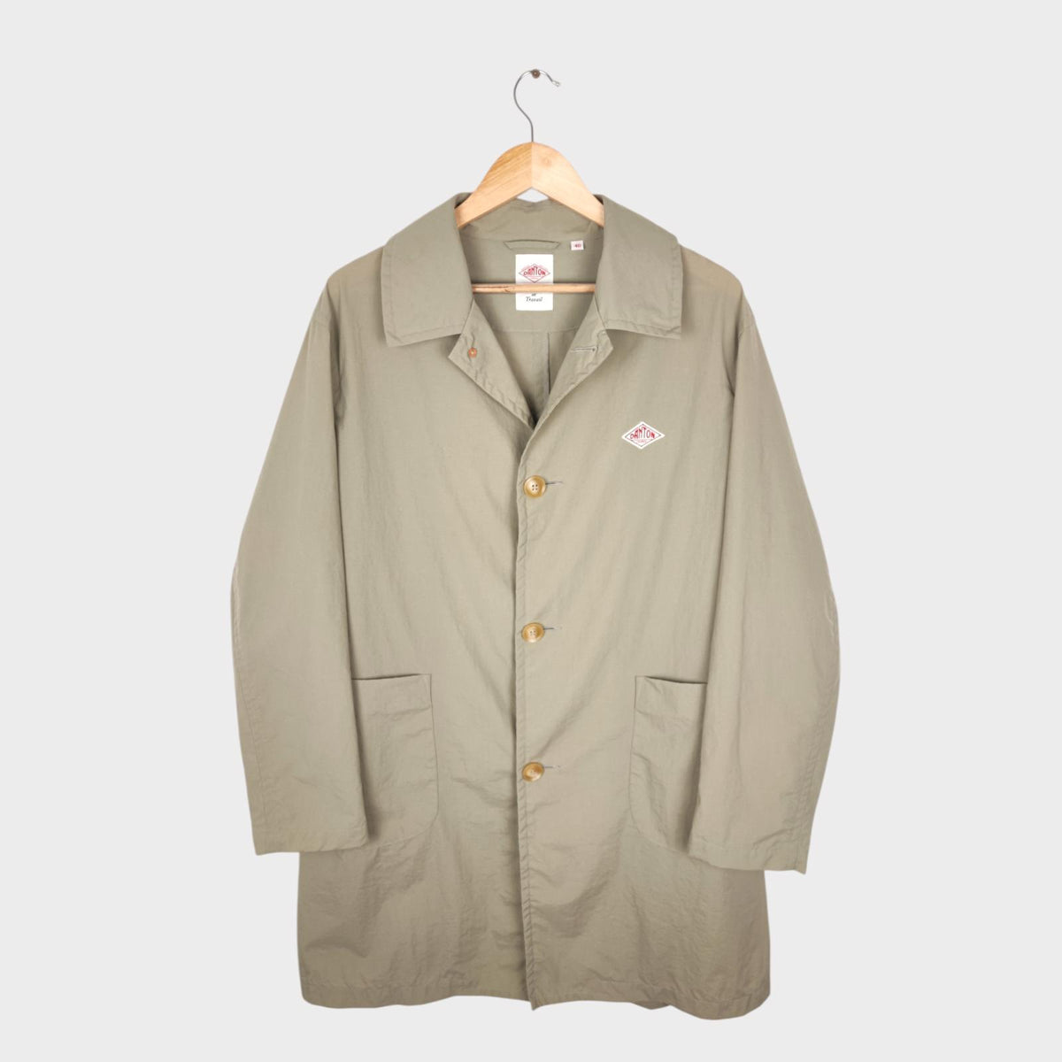 DANTON Men's Made in Japan Light Khaki Lightweight Nylon Coat Jacket