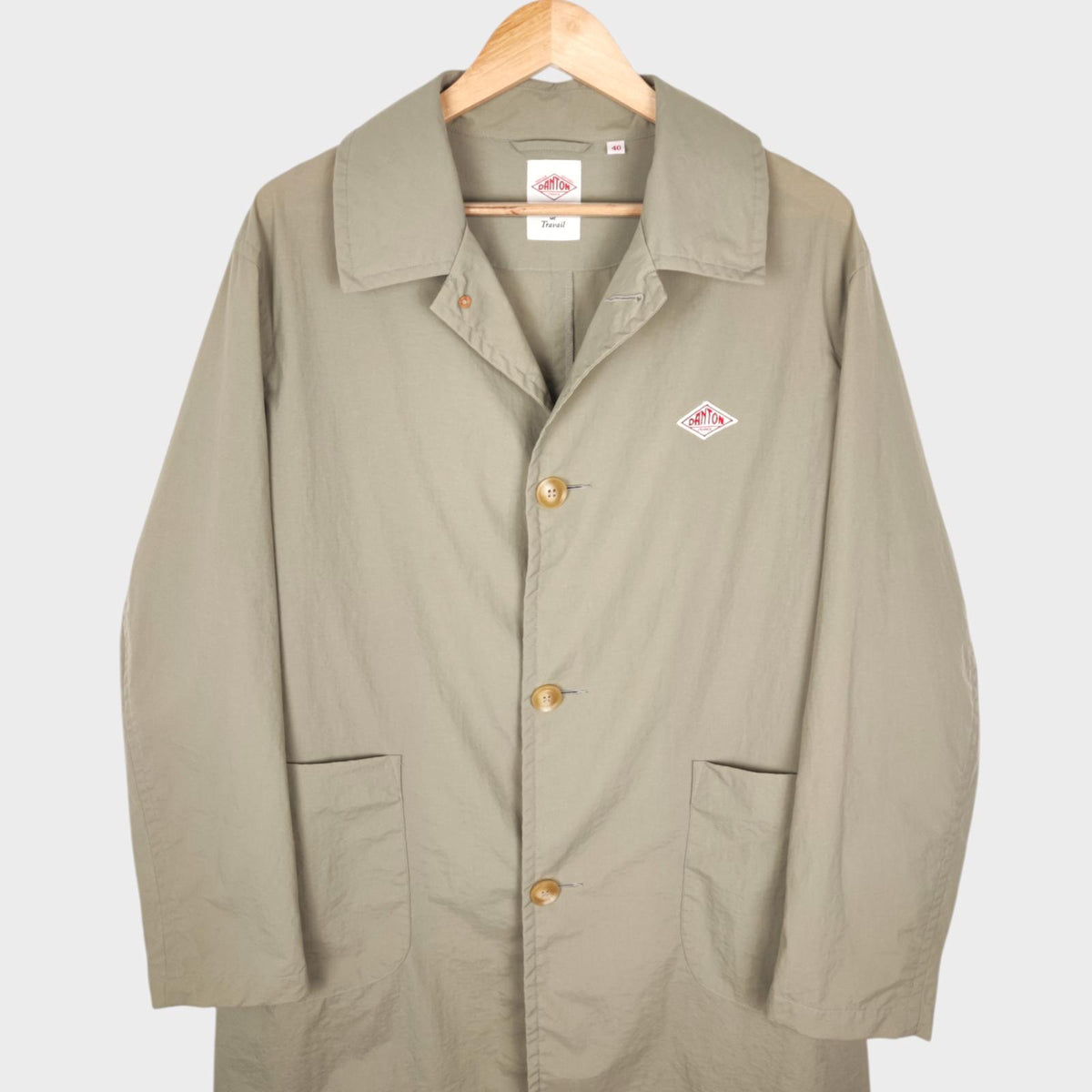 DANTON Men's Made in Japan Light Khaki Lightweight Nylon Coat Jacket