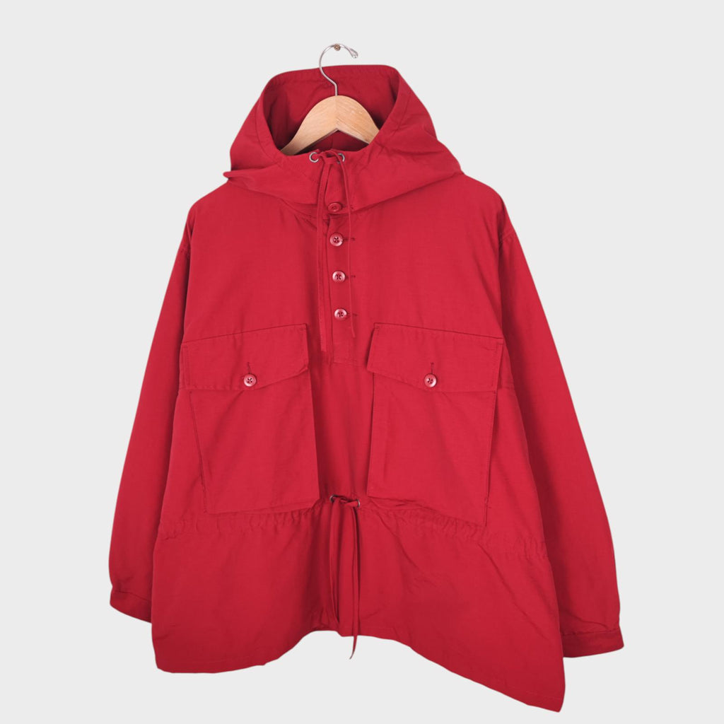 NIGEL CABOURN Men's Red Cotton/Nylon Track Smock Parka Jacket