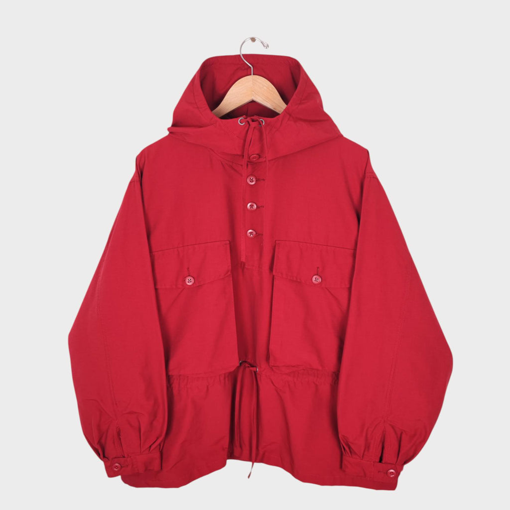 NIGEL CABOURN Men's Red Cotton/Nylon Track Smock Parka Jacket