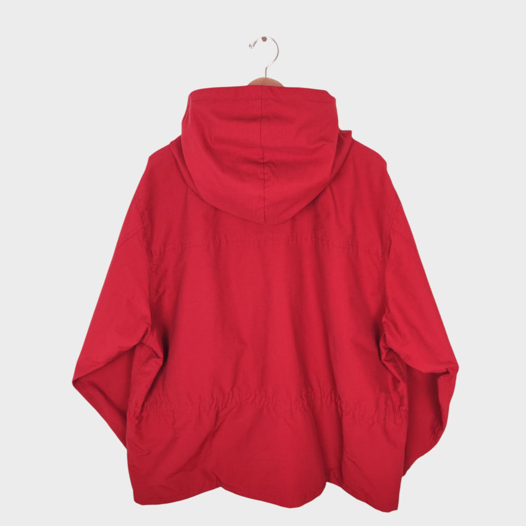 NIGEL CABOURN Men's Red Cotton/Nylon Track Smock Parka Jacket