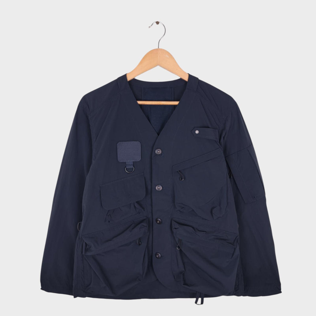 NORBIT BY HIROSHI NOZAWA Men's Navy Blue Nylon Utility Field Parka Jacket