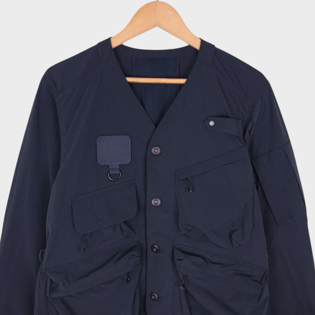 NORBIT BY HIROSHI NOZAWA Men's Navy Blue Nylon Utility Field Parka Jacket