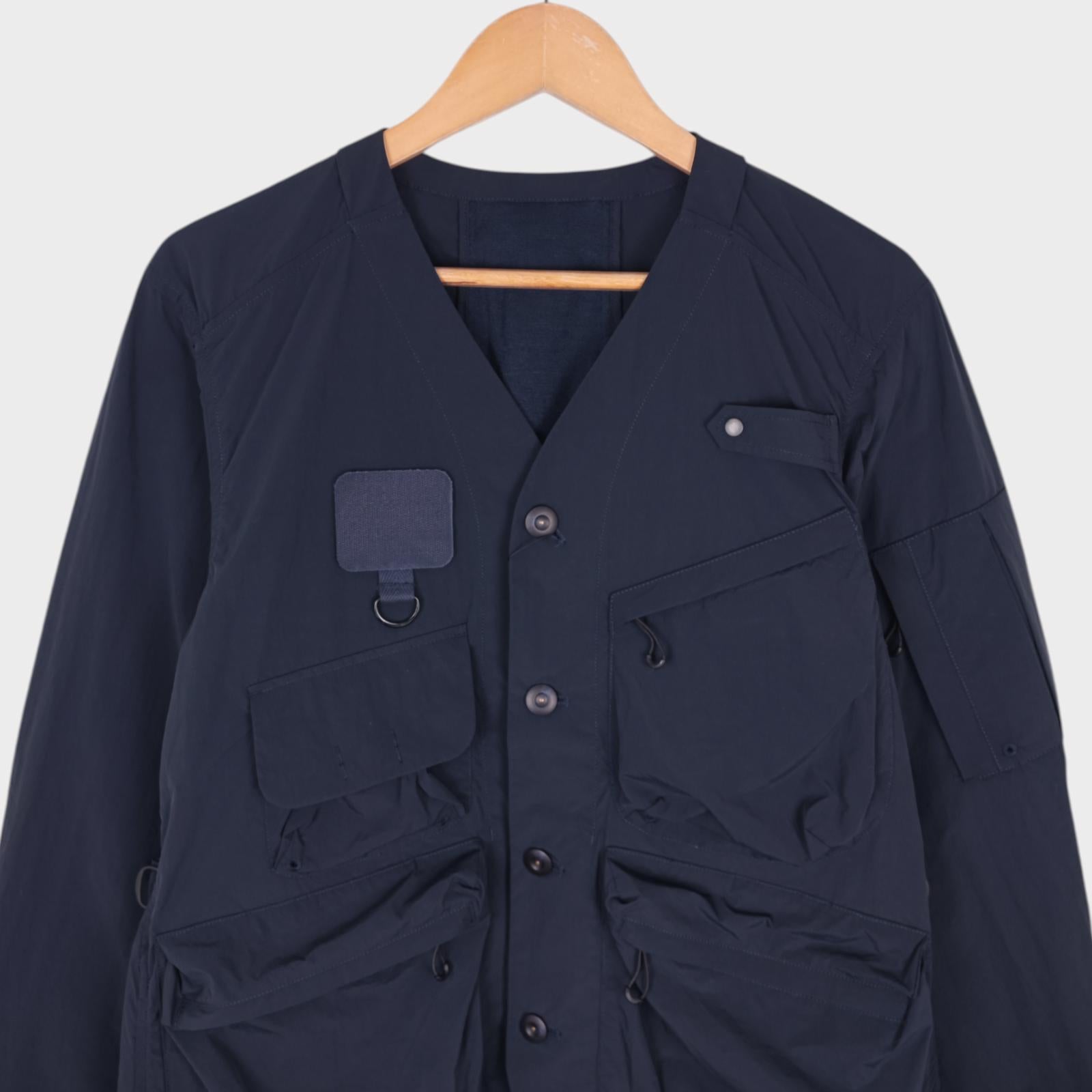NORBIT BY HIROSHI NOZAWA Men's Navy Blue Nylon Utility Field Parka Jacket