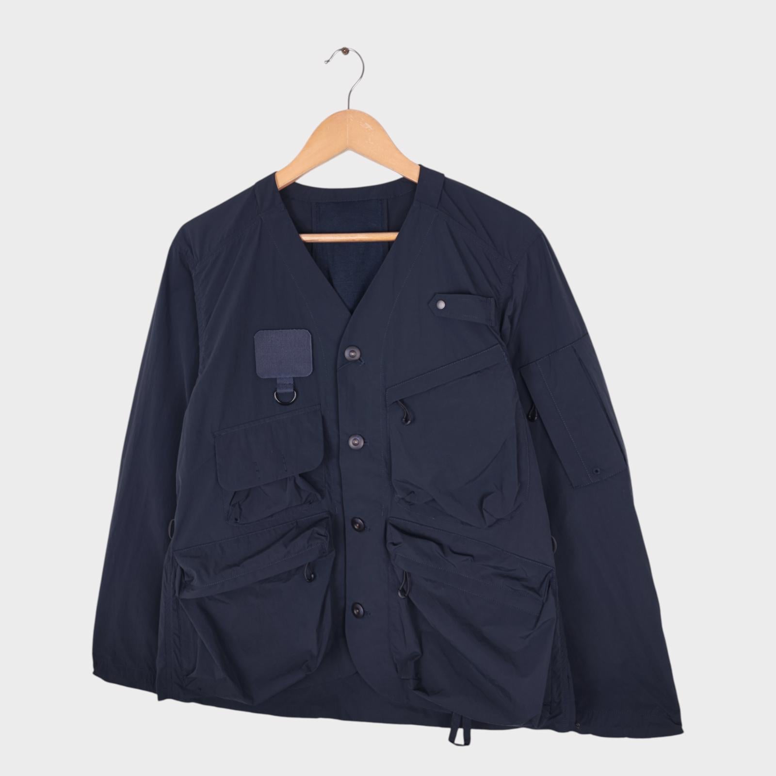 NORBIT BY HIROSHI NOZAWA Men's Navy Blue Nylon Utility Field Parka Jacket