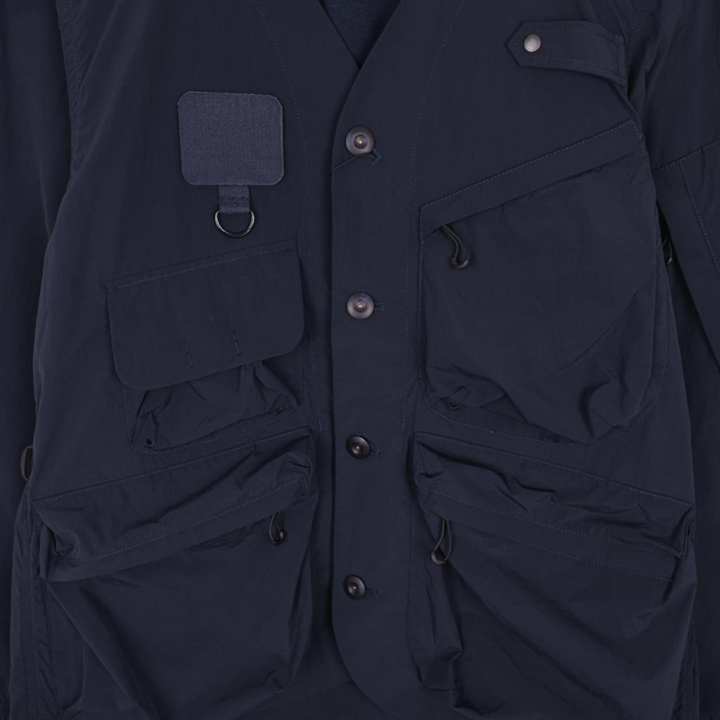 NORBIT BY HIROSHI NOZAWA Men's Navy Blue Nylon Utility Field Parka Jacket
