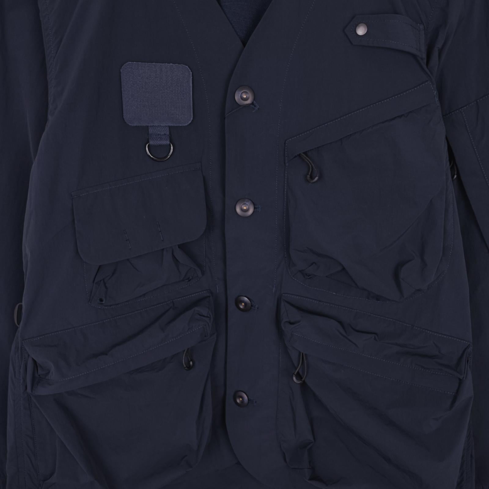 NORBIT BY HIROSHI NOZAWA Men's Navy Blue Nylon Utility Field Parka Jacket