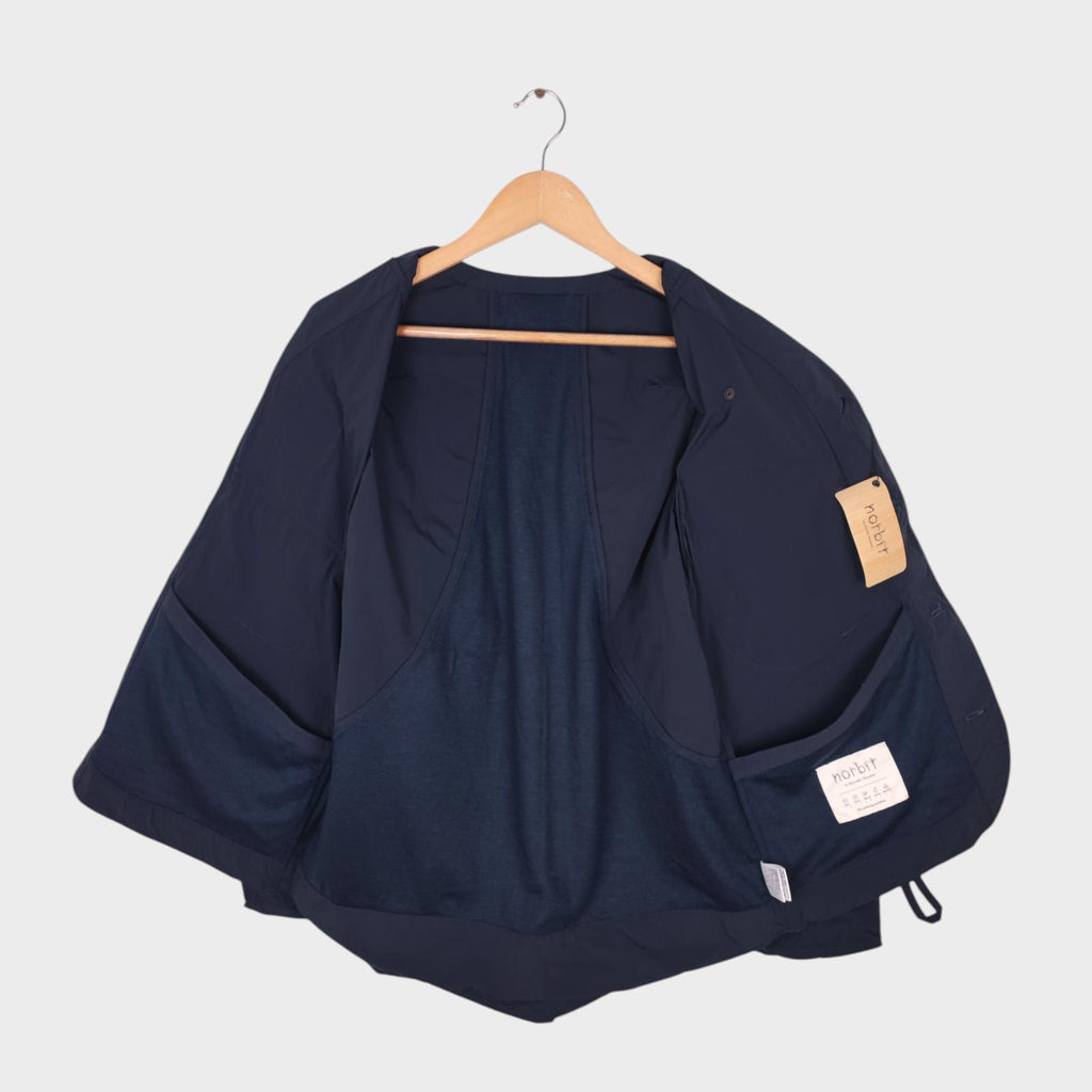 NORBIT BY HIROSHI NOZAWA Men's Navy Blue Nylon Utility Field Parka Jacket