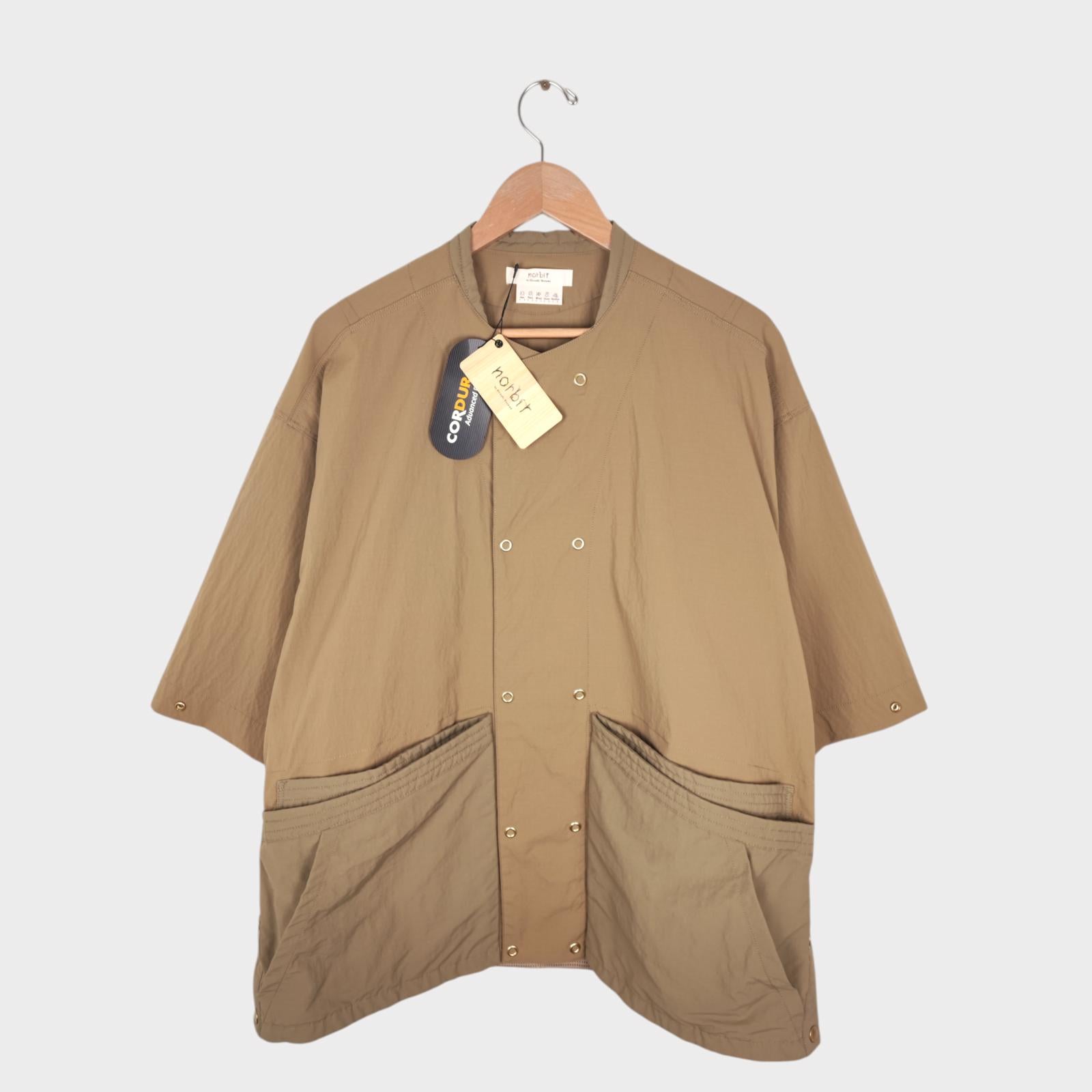 NORBIT BY HIROSHI NOZAWA Men's Coyote Beige Side Snap Half Sleeve Jacket