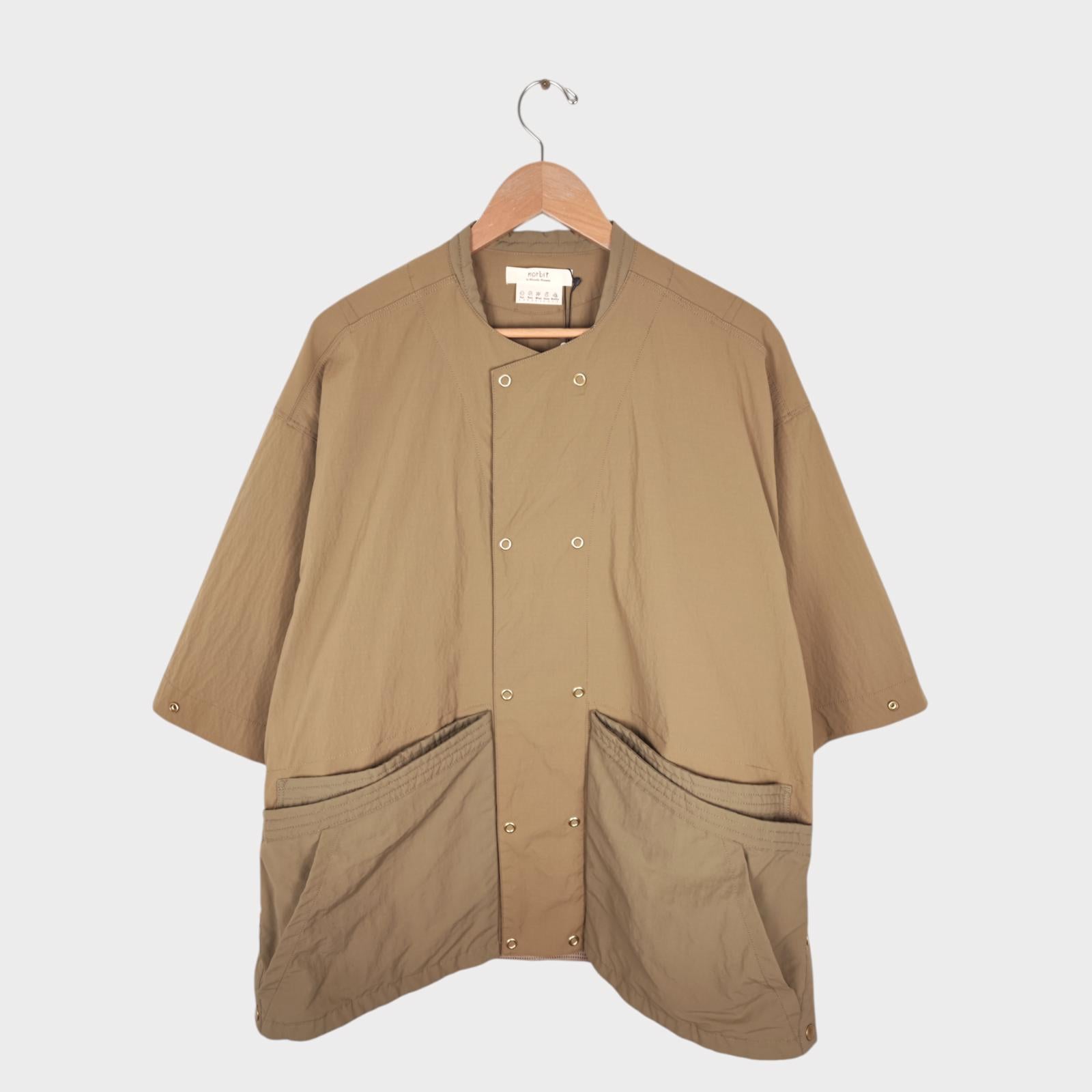 NORBIT BY HIROSHI NOZAWA Men's Coyote Beige Side Snap Half Sleeve Jacket