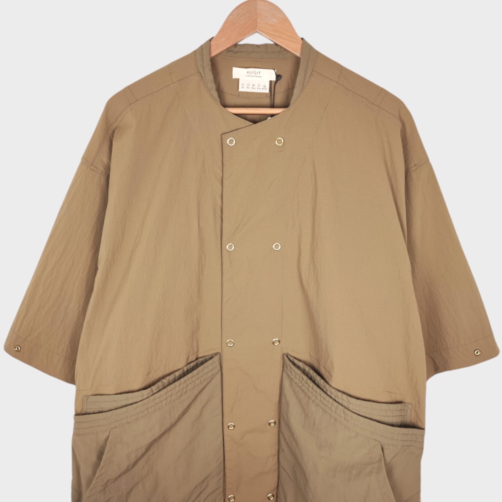 NORBIT BY HIROSHI NOZAWA Men's Coyote Beige Side Snap Half Sleeve Jacket
