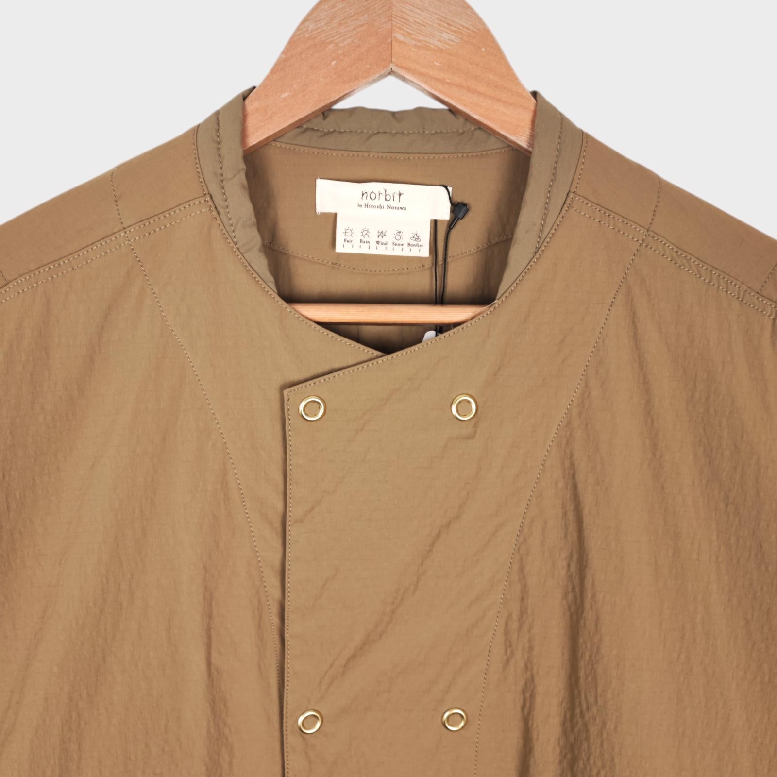 NORBIT BY HIROSHI NOZAWA Men's Coyote Beige Side Snap Half Sleeve Jacket