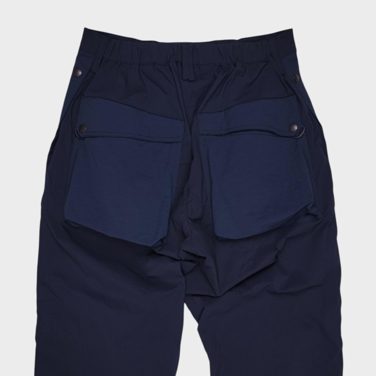 NORBIT BY HIROSHI NOZAWA Men's Navy Blue Side Snap Cargo Trousers