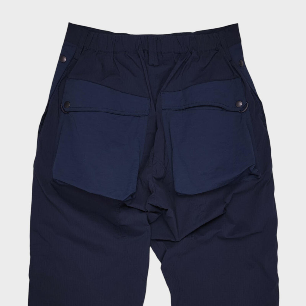 NORBIT BY HIROSHI NOZAWA Men's Navy Blue Side Snap Cargo Trousers