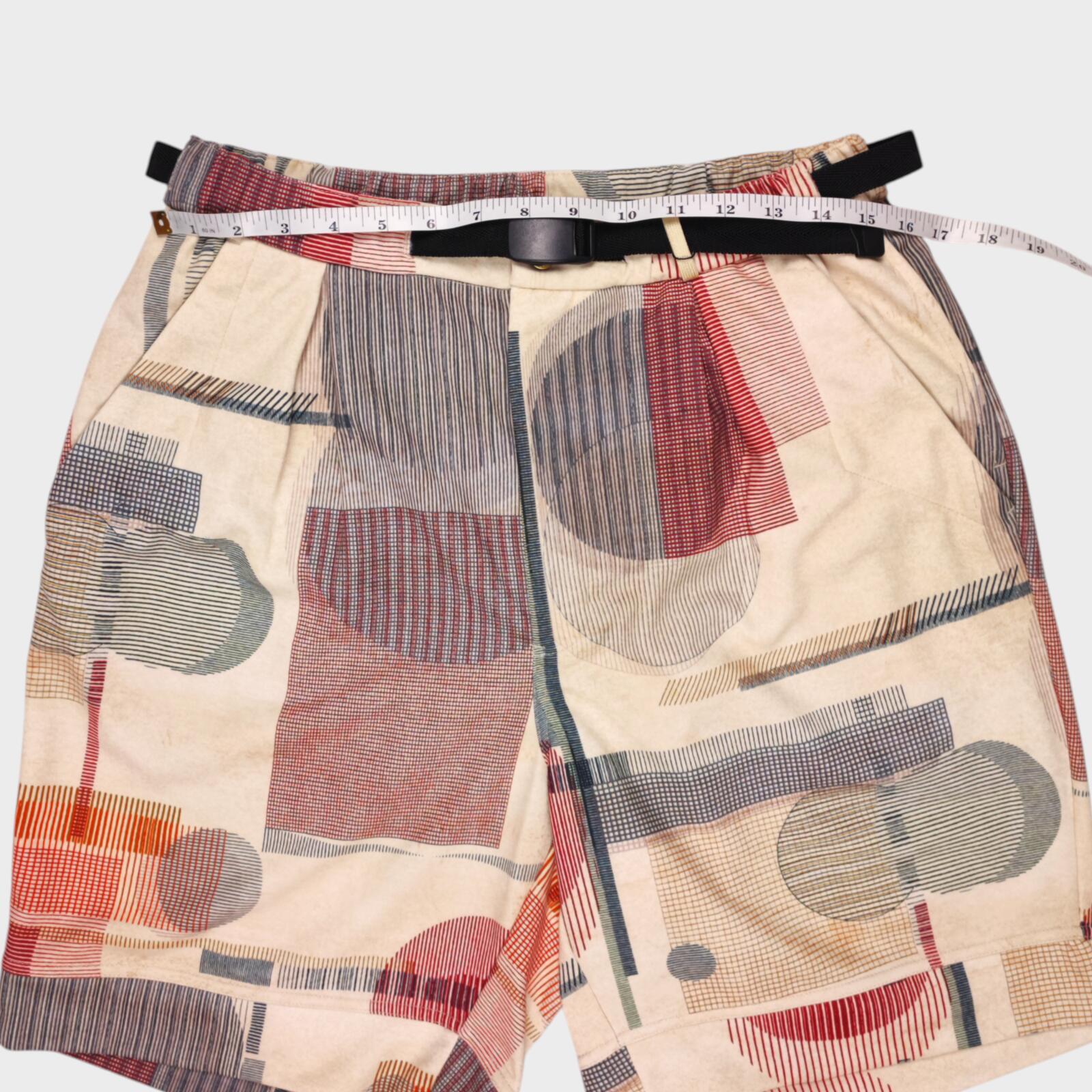 NORBIT BY HIROSHI NOZAWA Men's Beige Mid Century Camo Print Aloha Shorts
