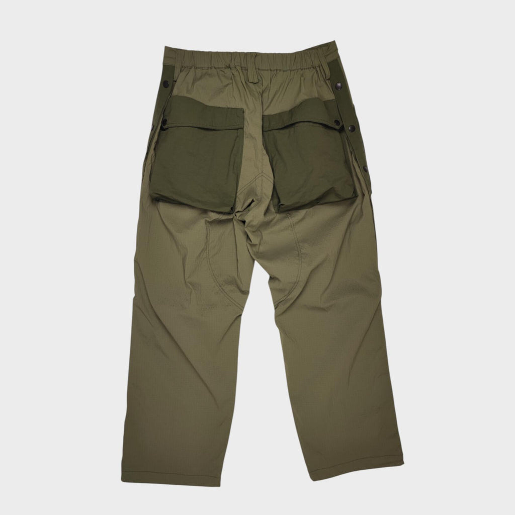 NORBIT BY HIROSHI NOZAWA Men's Olive Green Side Snap Cargo Trousers