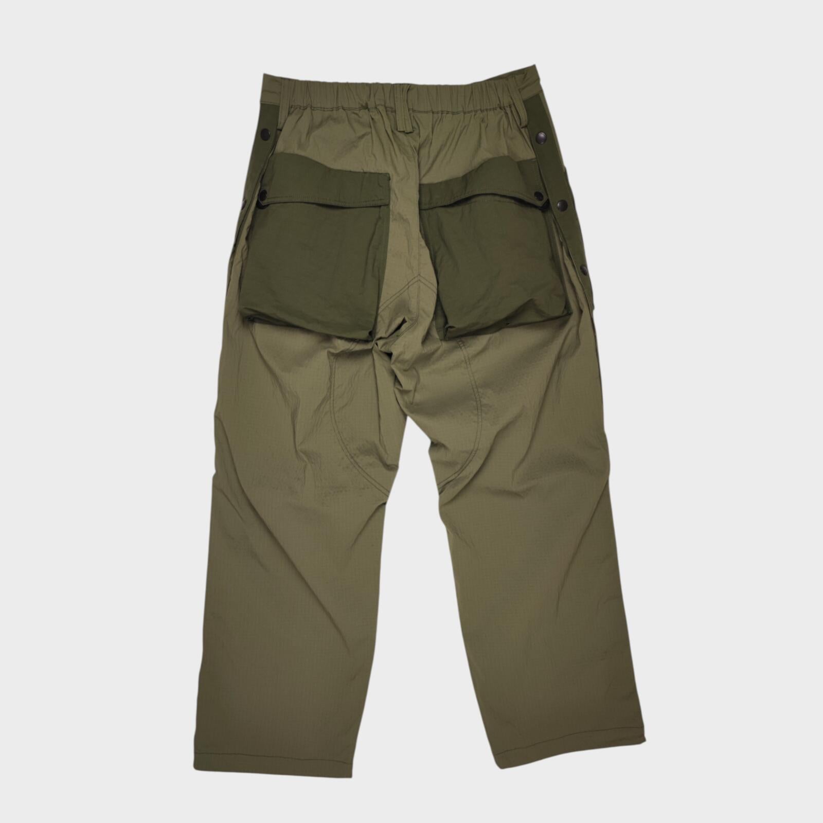 NORBIT BY HIROSHI NOZAWA Men's Olive Green Side Snap Cargo Trousers