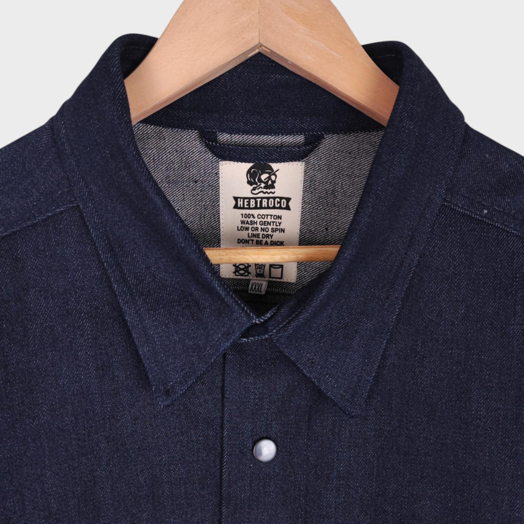 HEBTROCO Men's Made in England Heavyweight Selvedge Denim Iron Shirt Jacket