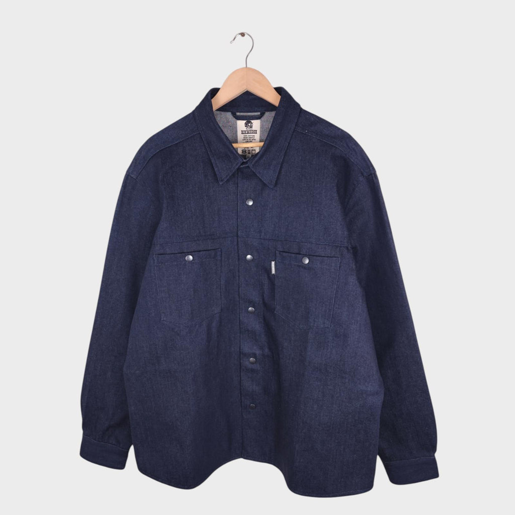 HEBTROCO Men's Made in England Heavyweight Selvedge Denim Iron Shirt Jacket