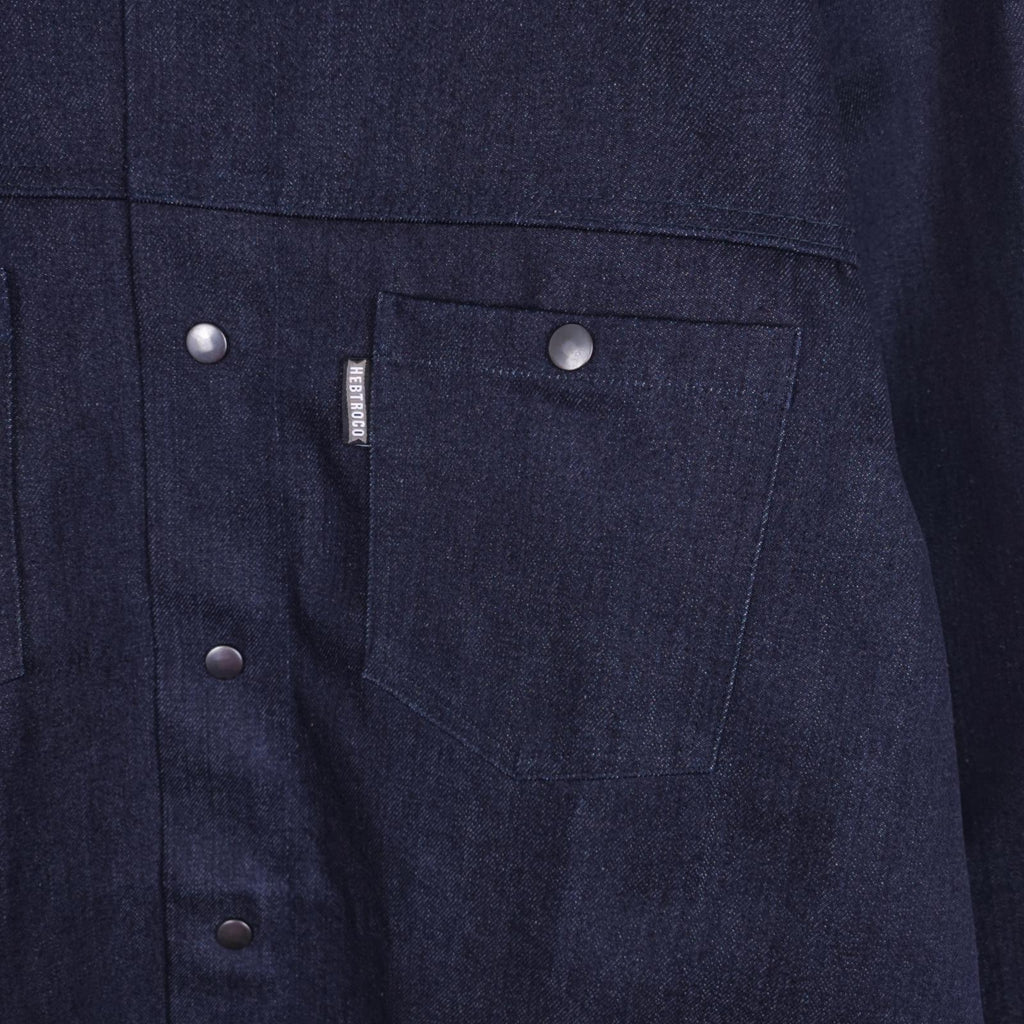 HEBTROCO Men's Made in England Heavyweight Selvedge Denim Iron Shirt Jacket