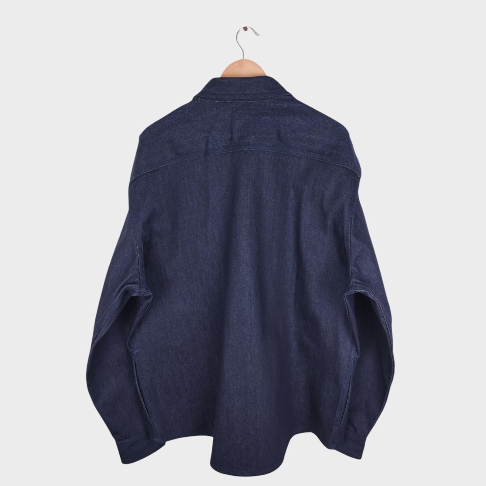 HEBTROCO Men's Made in England Heavyweight Selvedge Denim Iron Shirt Jacket