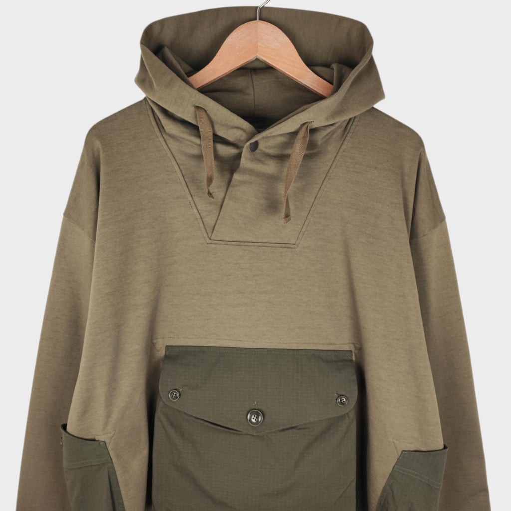 NORBIT BY HIROSHI NOZAWA Men's Olive Green Shawl Collar Sweat Hoodie
