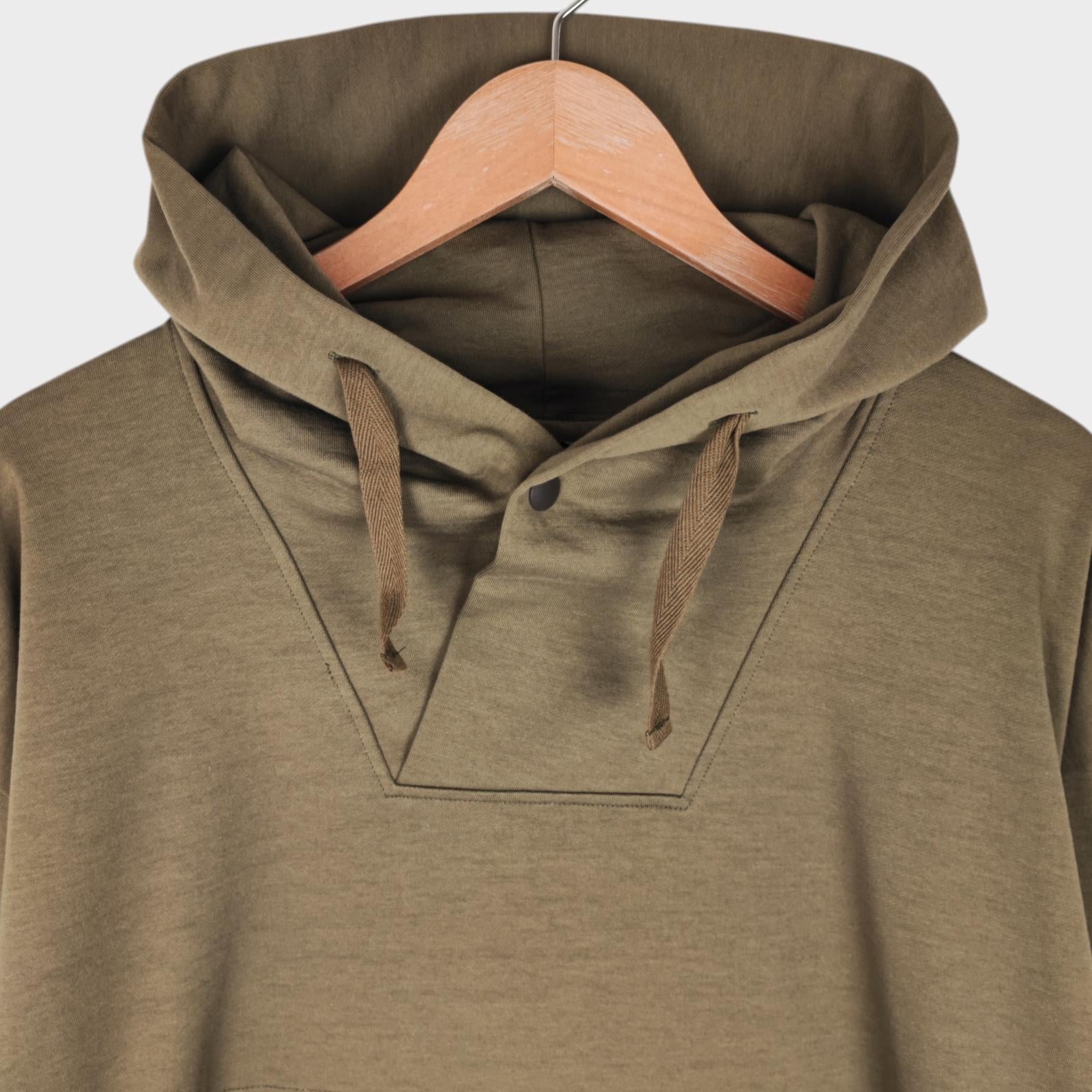 NORBIT BY HIROSHI NOZAWA Men's Olive Green Shawl Collar Sweat Hoodie
