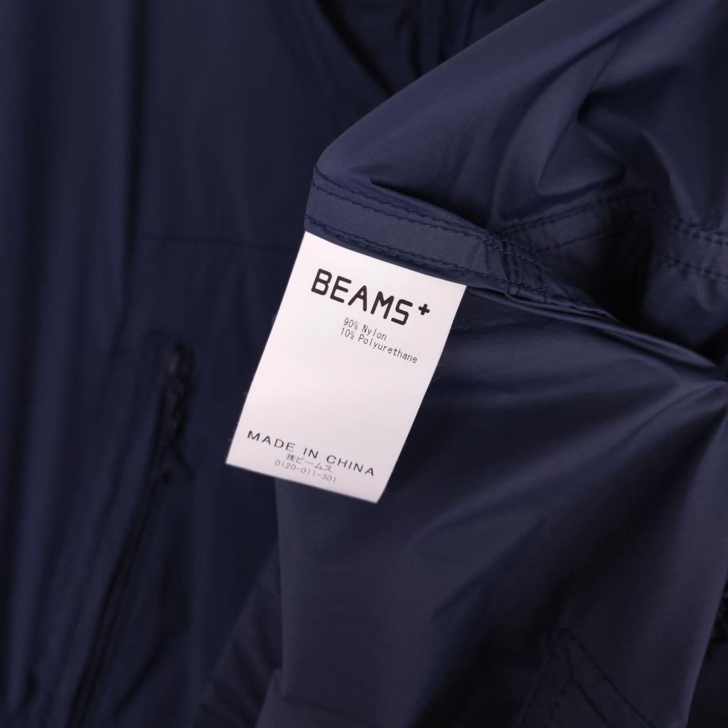 BEAMS PLUS Men's Navy Blue Oversized Fit Smock Anorak Parka Jacket