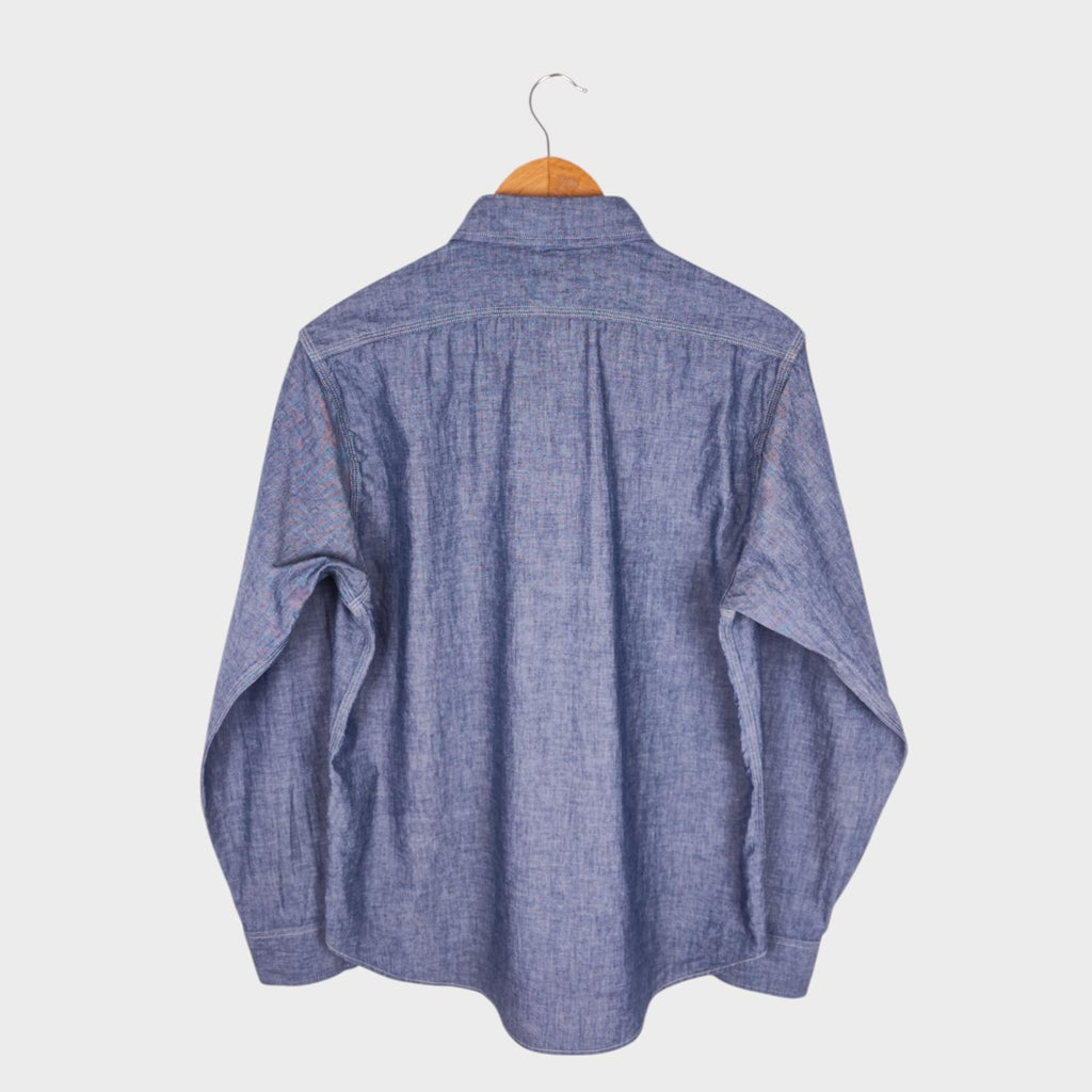 SUGAR CANE Men's Made in Japan Blue Chambray Work Shirt