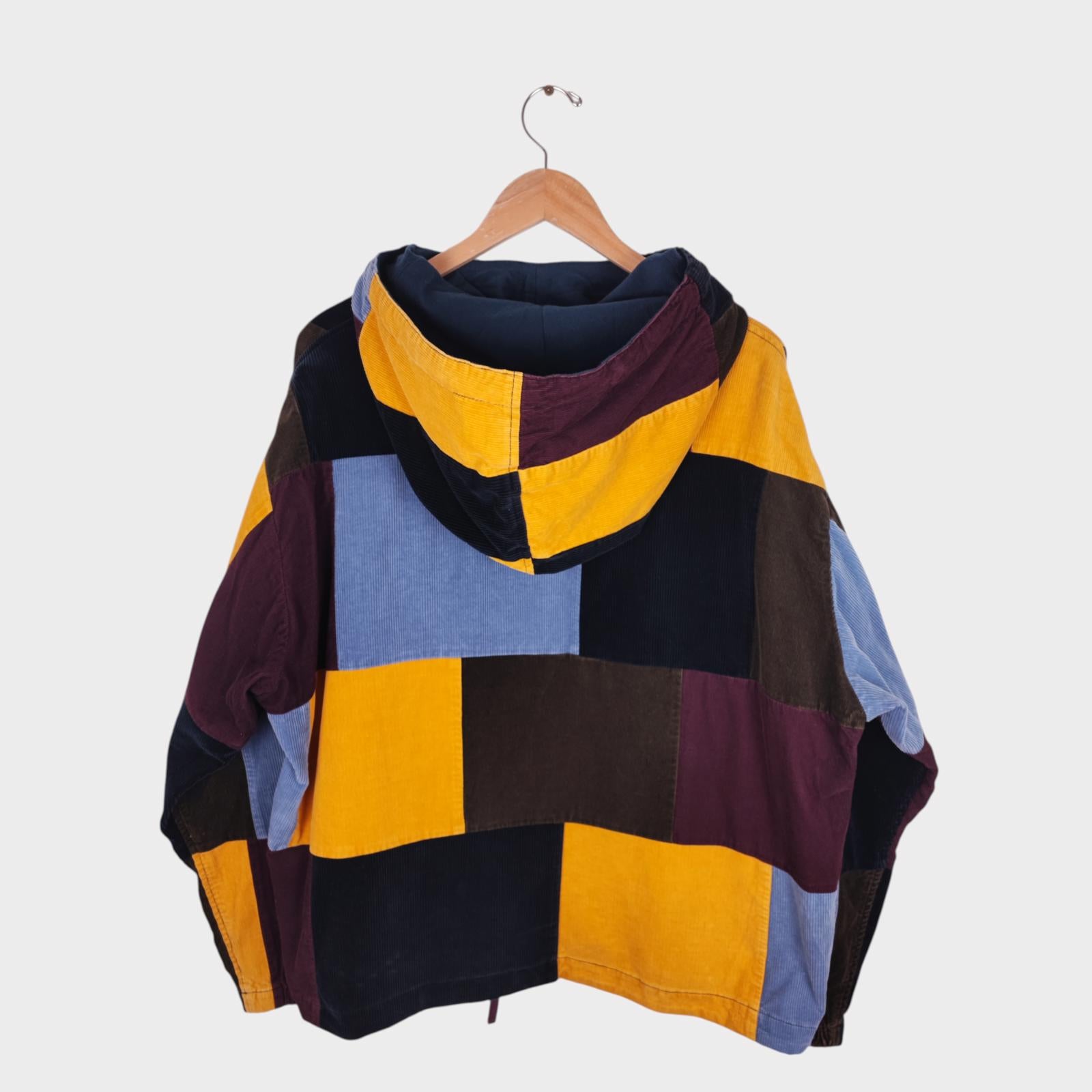 BEAMS PLUS Men's Multicoloured Military Corduroy Patchwork Smock
