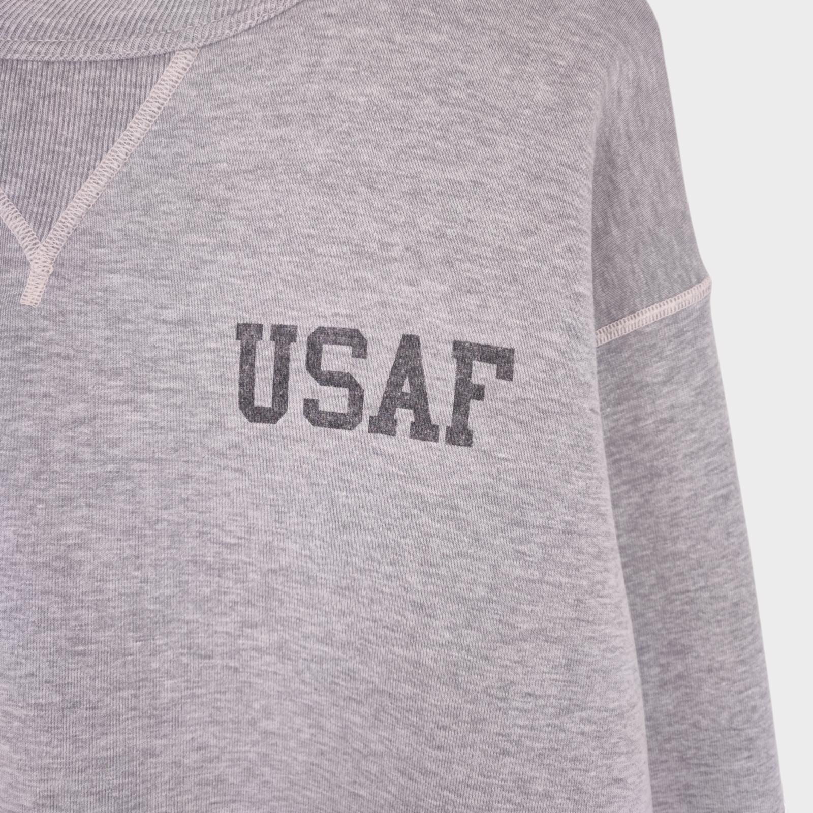 THE REAL MCCOY'S Men's Grey Made in Japan USAF Crewneck Sweatshirt