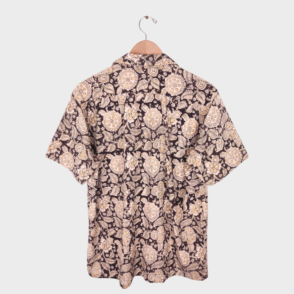 BEAMS PLUS Men's Made in Japan Floral Print Camp Collar Vacation Shirt