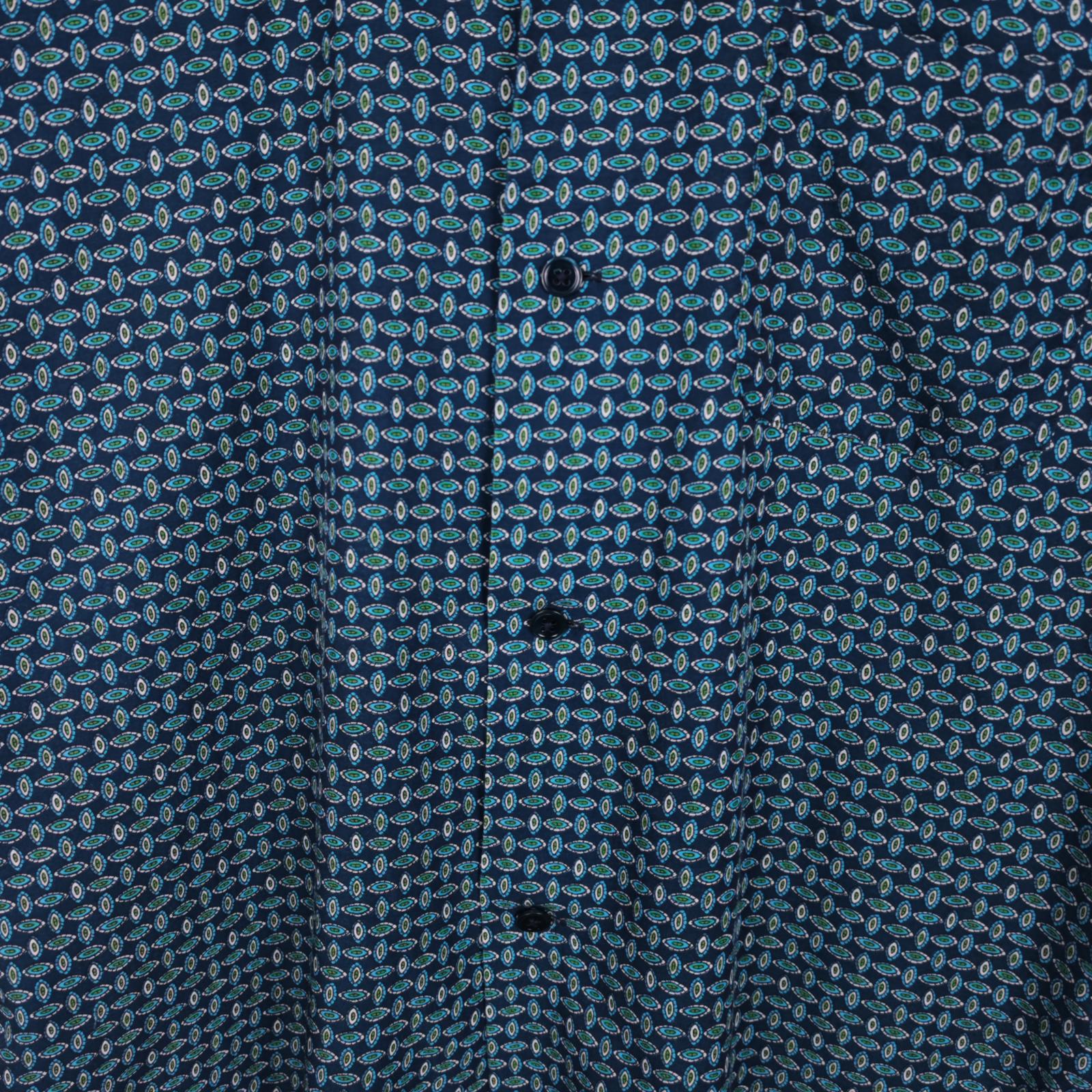 BEAMS PLUS Men's Made in Japan Blue Cupro Blend Paisley Print Vacation Shirt