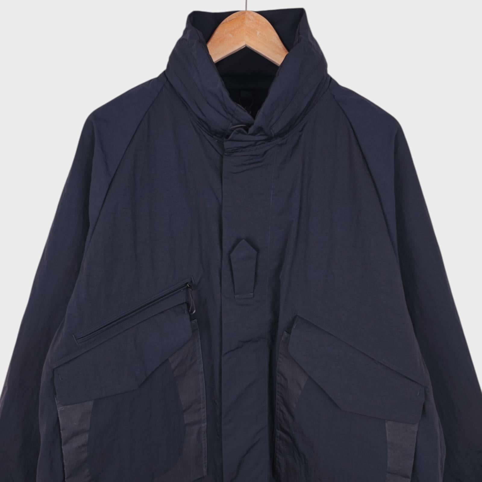 NORBIT BY HIROSHI NOZAWA Men's Navy Blue Field Track Parka Jacket