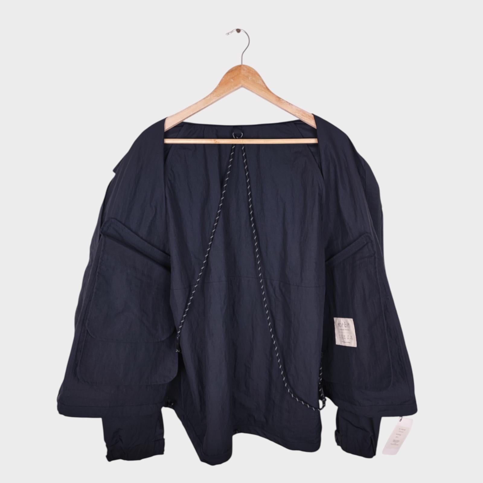 NORBIT BY HIROSHI NOZAWA Men's Navy Blue Field Track Parka Jacket