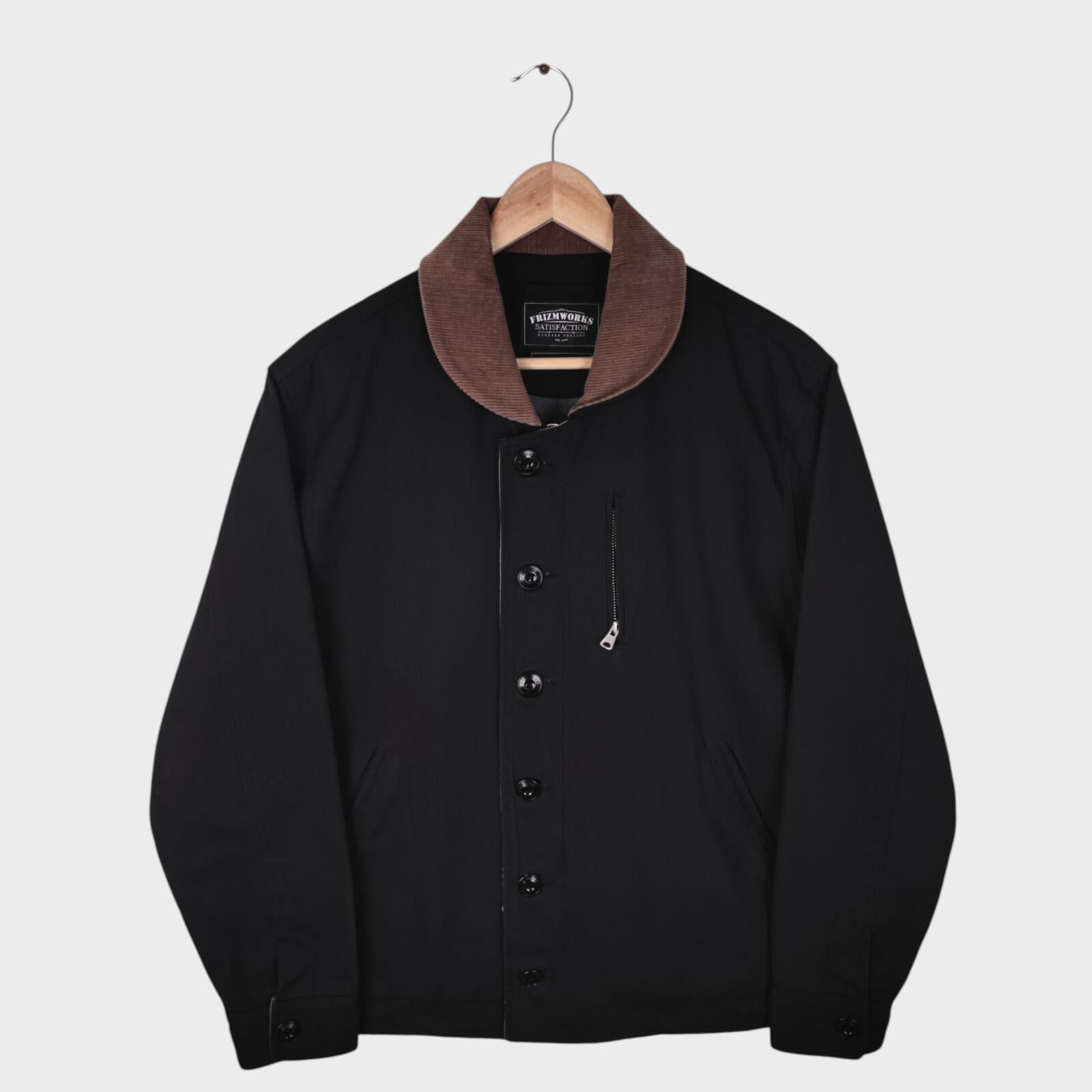 FRIZMWORKS Men's Black Durable N-1 Deck Jacket