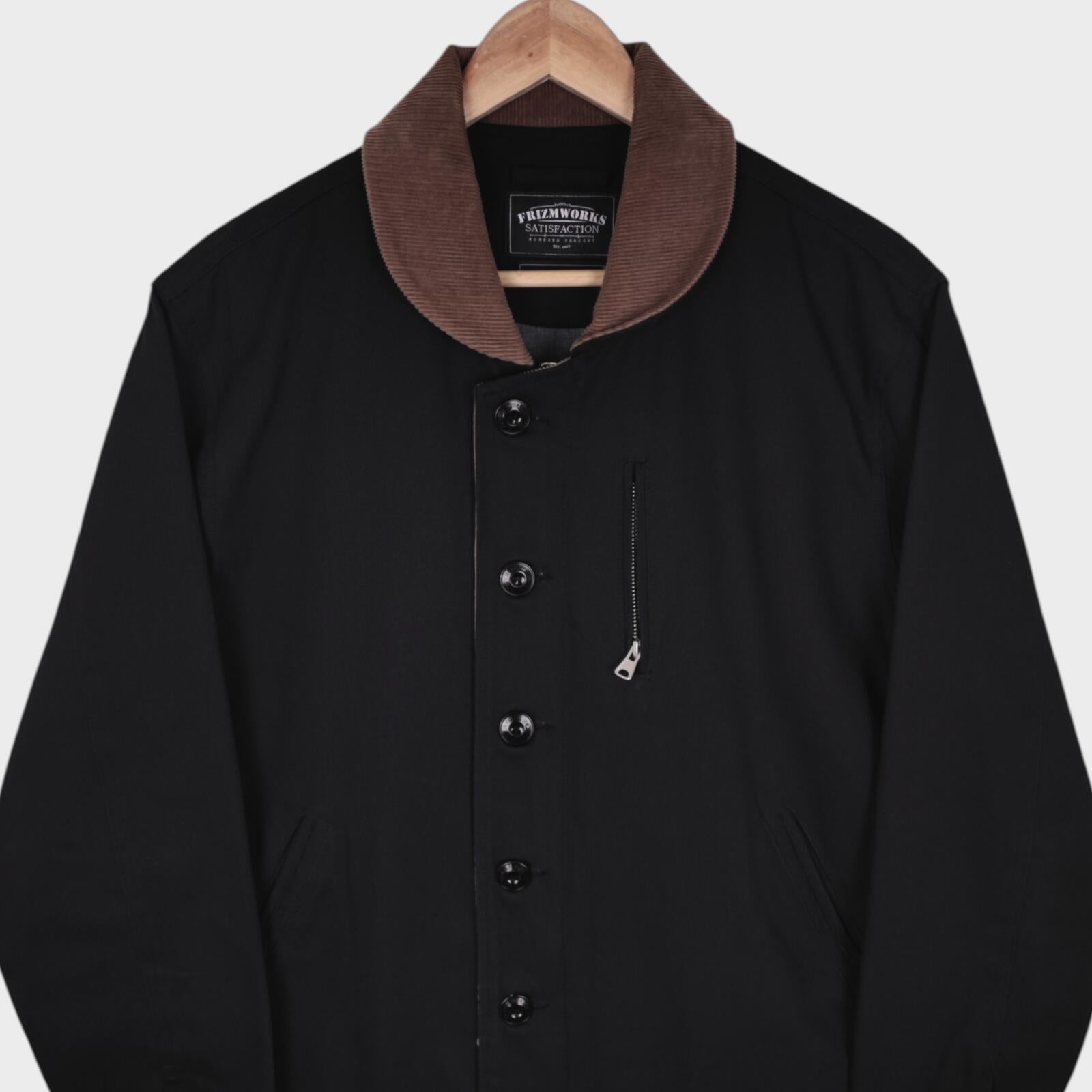 FRIZMWORKS Men's Black Durable N-1 Deck Jacket
