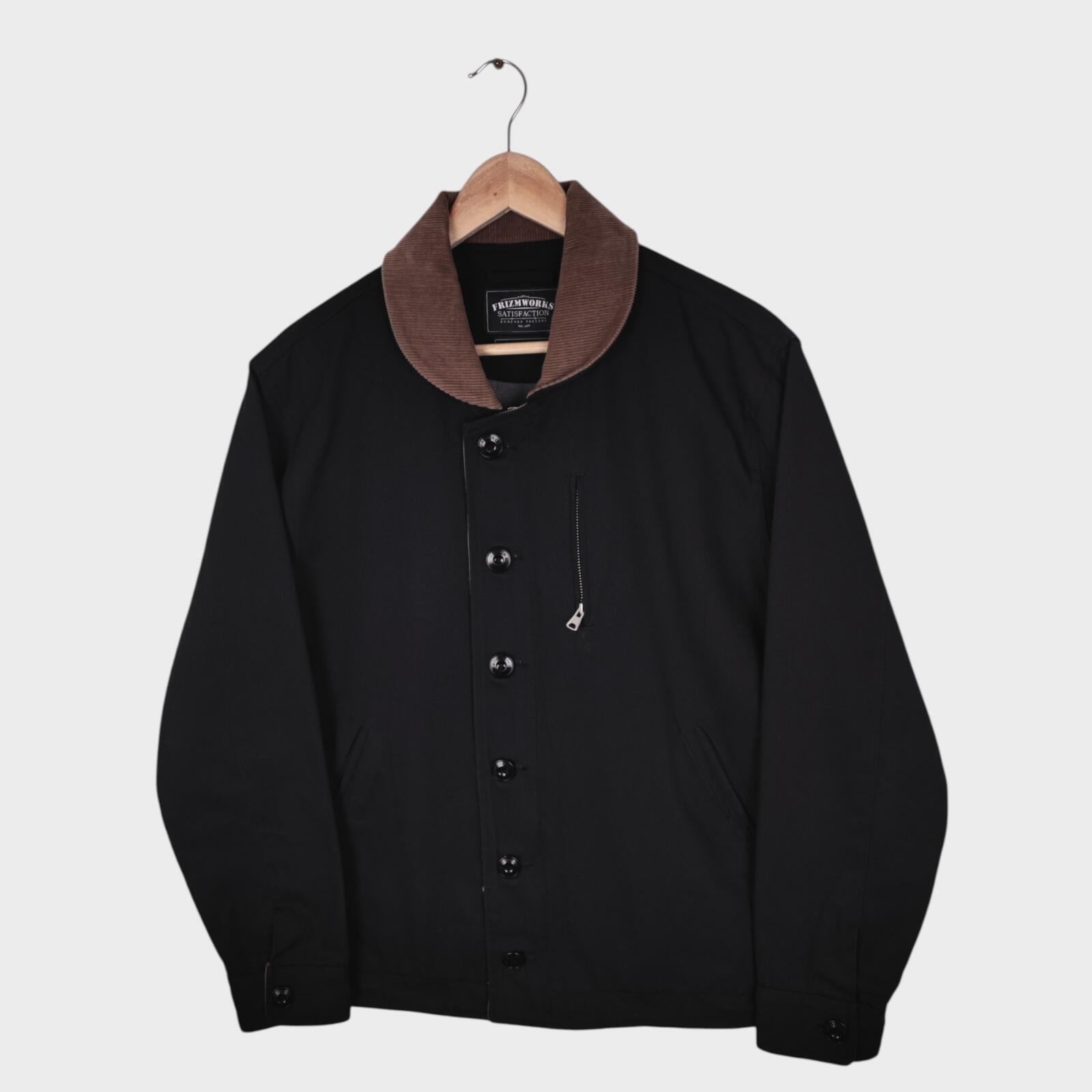 FRIZMWORKS Men's Black Durable N-1 Deck Jacket