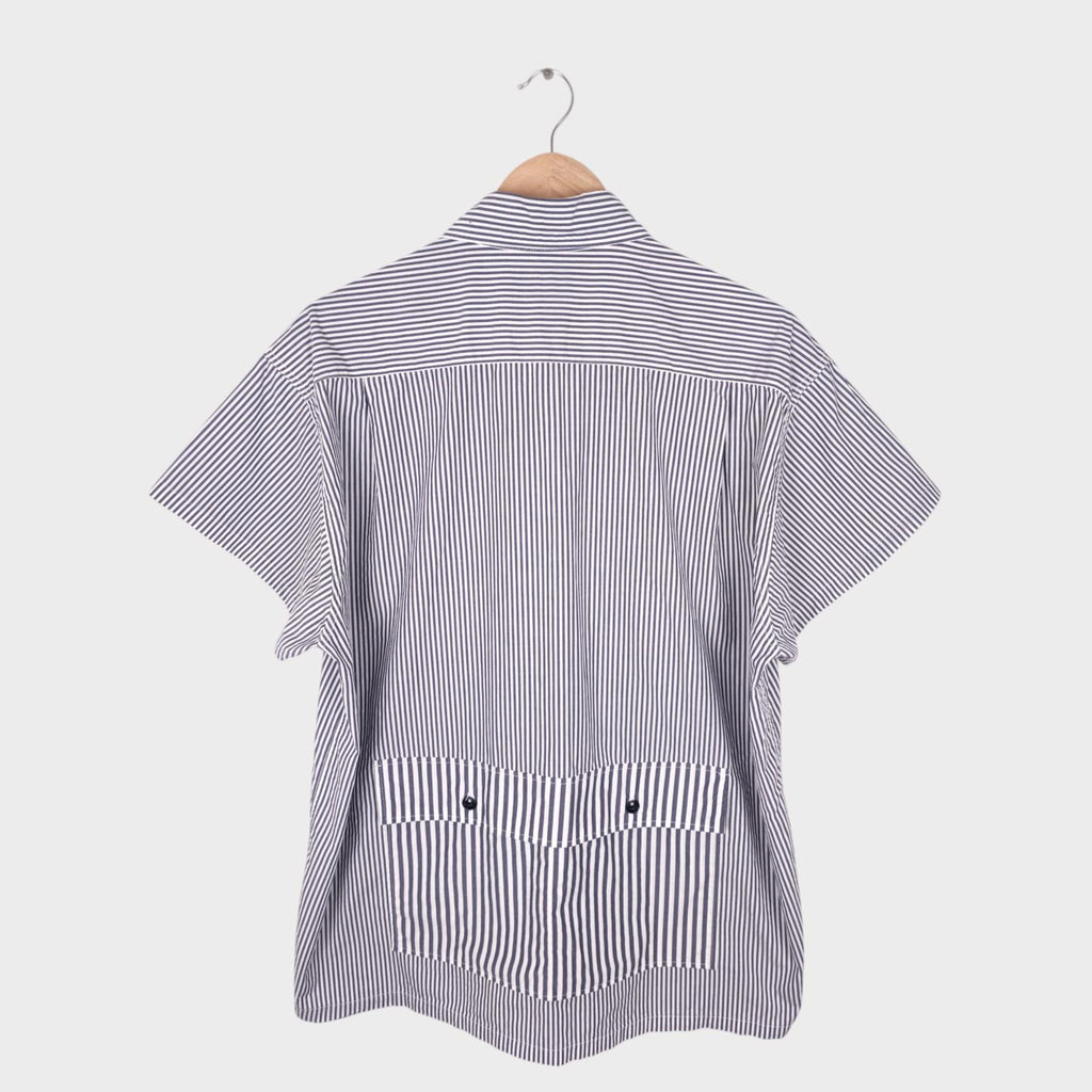 SUGAR CANE Men's Made in Japan Striped Relaxed Fit Short Sleeved Shirt